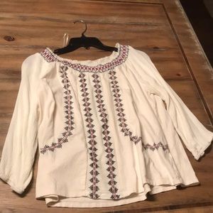 off the shoulder white top with cute detailing